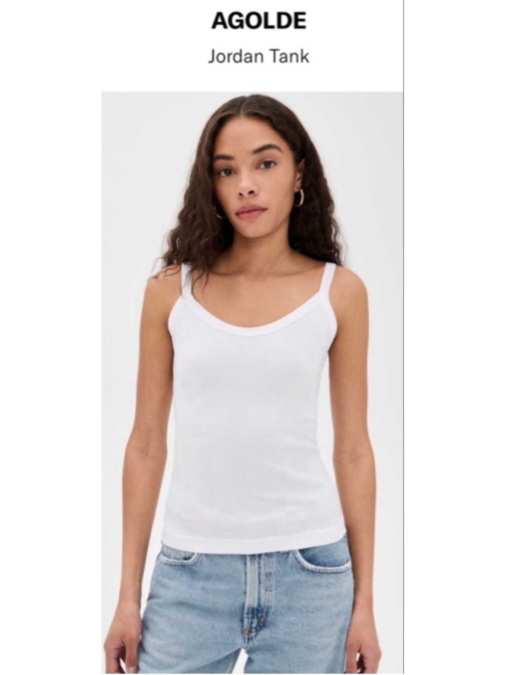 Women's AGOLDE Jordan Tank Top in White L